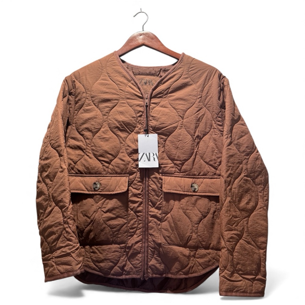 Zara Quilted Tan Jacket Size 13-14 NWT - Picture 2 of 4